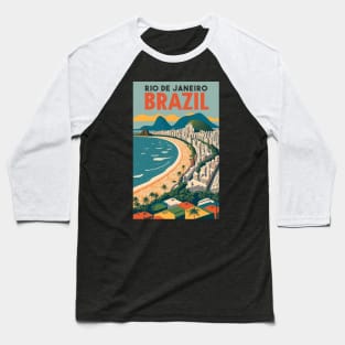 A Vintage Travel Poster of Copacabana - Rio de Janeiro - Brazil Baseball T-Shirt